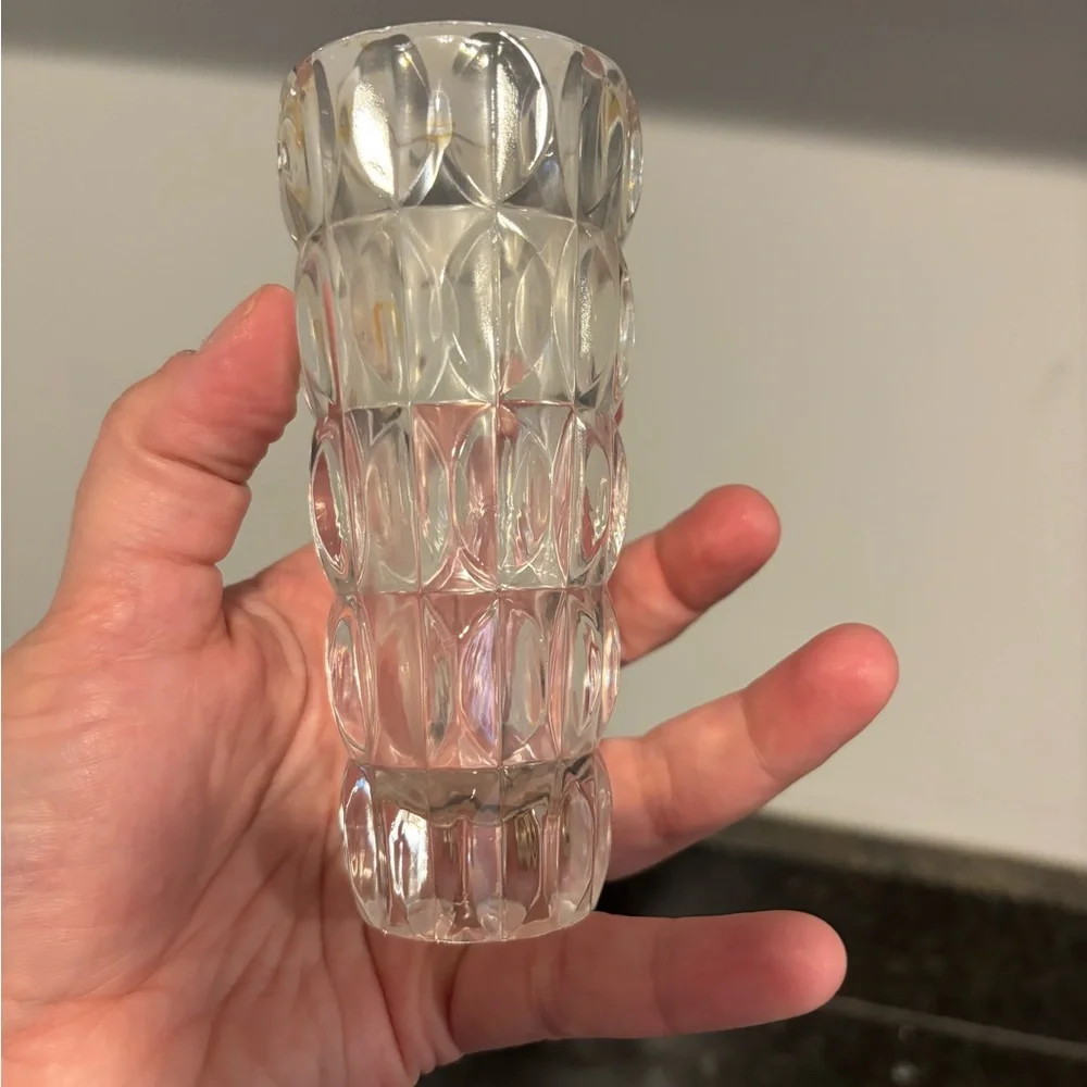 5” Cut Glass Flower Bud Vase